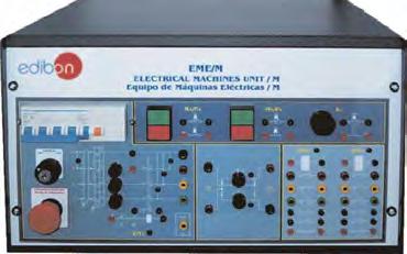 1 Electrical Machines Units 1.2) EME/M. Electrical Machines Unit (Intermediate option) Metallic box. Diagram in the front panel. Thermal Magnetic Circuit Breaker.