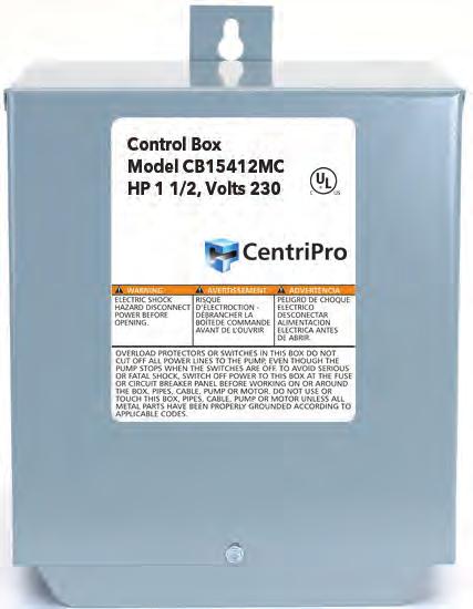 MAGNETIC CONTACTOR 1Ø CONTROL BOXES For 3-wire, 1½ 5 HP Submersible Motors 1½ 3 HP FEATURES Built-in Magnetic Contactors allow the use of standard pressure switches, prolong switch life and eliminate