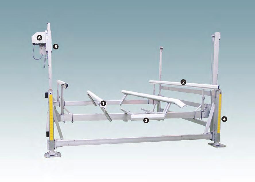 Vertical Aluminum Boat Lifts 1. pivoting Bunks cradle and stabilize your boat in the lift.