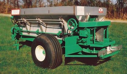 CHANDLER LOW PROFILE ORCHARD AND GROVE PULL-TYPE FERTILIZER AND LIME SPREADER (Unit Shown W/PTO Drive Spinners) Hopper Specifications 3-Ton Capacity (Fertilizer) 5-Ton Capacity (Lime) Available In: