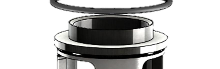 Carefully place the u-cup over the neck of the piston.