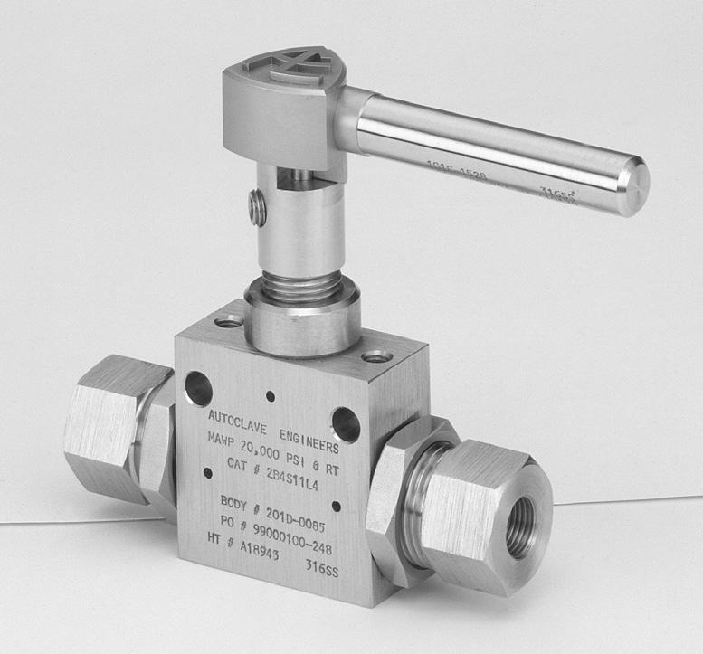 all Valves: QS Series 2-Way Pressures to psi (1034 bar) Parker utoclave Engineers high-pressure ball valves have been designed to provide superior quality for maximum performance within a variety of