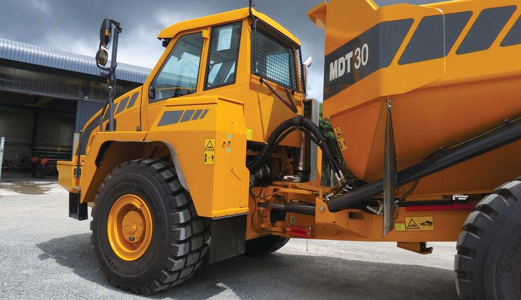 MOXY DELIVERS PRODUCTIVITY Unique Sloping Frame - Better Weight Distribution Other brands use rigid axles which lose traction and have a rougher ride.