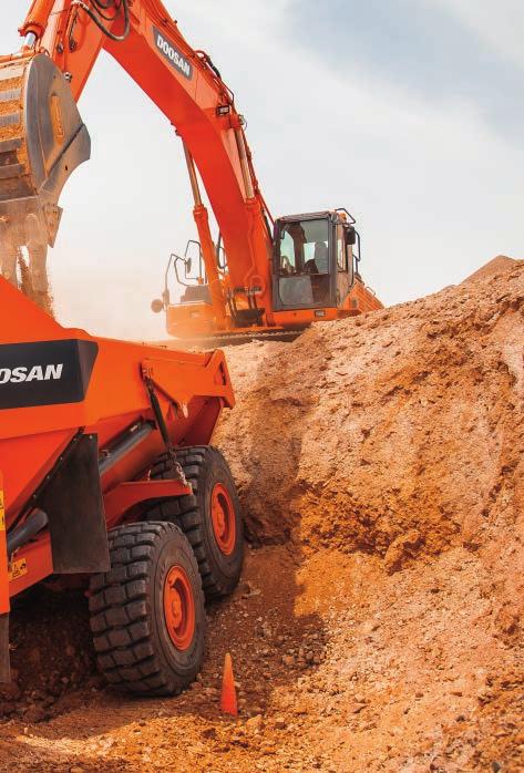 Innovative Front-Mounted Turning Ring One of the most innovative features in the Doosan ADT design