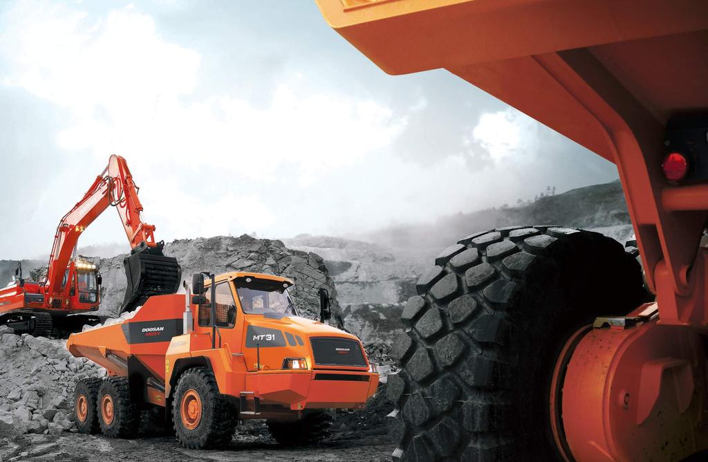 THE NEXT GENERATION OF ARTICULATED DUMP TRUCKS OFFERS RELIABLE MACHINERY FOR CHALLENGING CONDITIONS DOOSAN MOXY strives to be a pioneer in product development and performance.