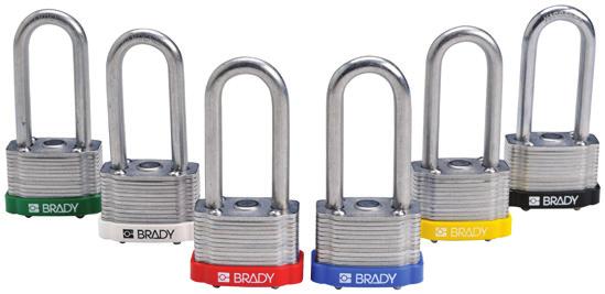 Lock Body: -/5 H x -5/6 W x D Shackle clearance: 3/4, 2 or 3" Shackle diameter: 7/64 Key Retaining 3/4 Shackle Red 4326 8935 Green 4328 8936 Blue 4330