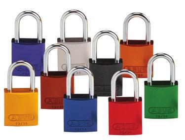 ALUMINUM PADLOCKS Aluminum Lightest-weight aluminum lock in the market and made from recycled material Aluminum shackle has superior spark and corrosion resistance Reserved paracentric keyway