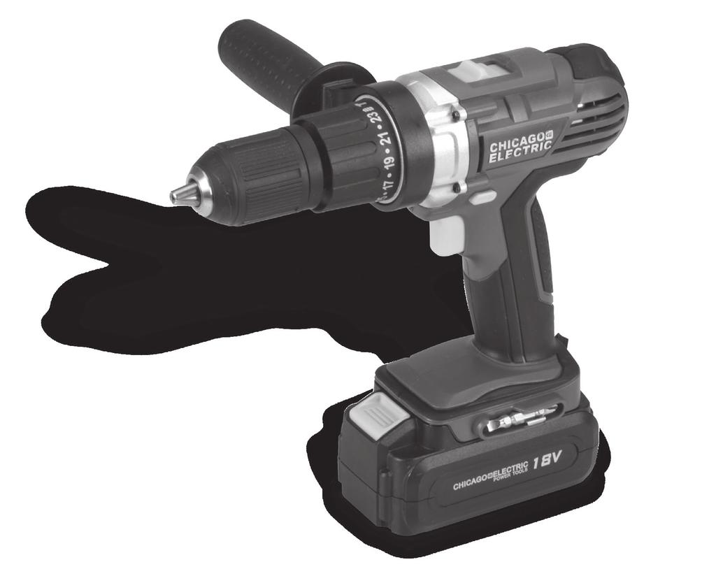 Keep this manual and the receipt in a safe and dry place for future reference. ITEM 68851 18 Volt Cordless Hammer Drill REV 12a Visit our website at: http://www.harborfreight.