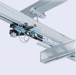 Standard installations are suspended from articulated fittings.