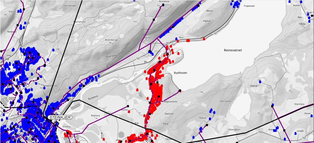 Demo Steinkjer (red area) 6 Network users No.
