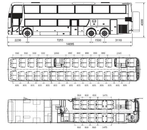 Fig. 17. Fig. 18. Double-decker bus Oscillatory model of double-decker bus With minor modifications, the general model can be improved in order to approach the real vehicle.
