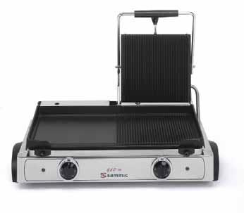 GRS-5-30 V / 50-60 Hz / 1~ GRM-6-30 V / 50-60 Hz / 1~ GRD-10-30 V / 50-60 Hz / 1~ SMOOTH GRIDDLE / RIBBED CONTACT GRILL Stainless steel body.