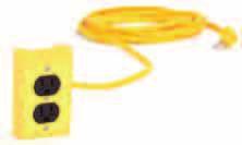 EPower Distribution Outlet Boxes Safeway Low Profile Non-Metallic Outlet Box 15A 125V NEMA 5-15 Rigid, self-extinguishing vinyl box and nylon cover in Safety Yellow for easy identification Industrial