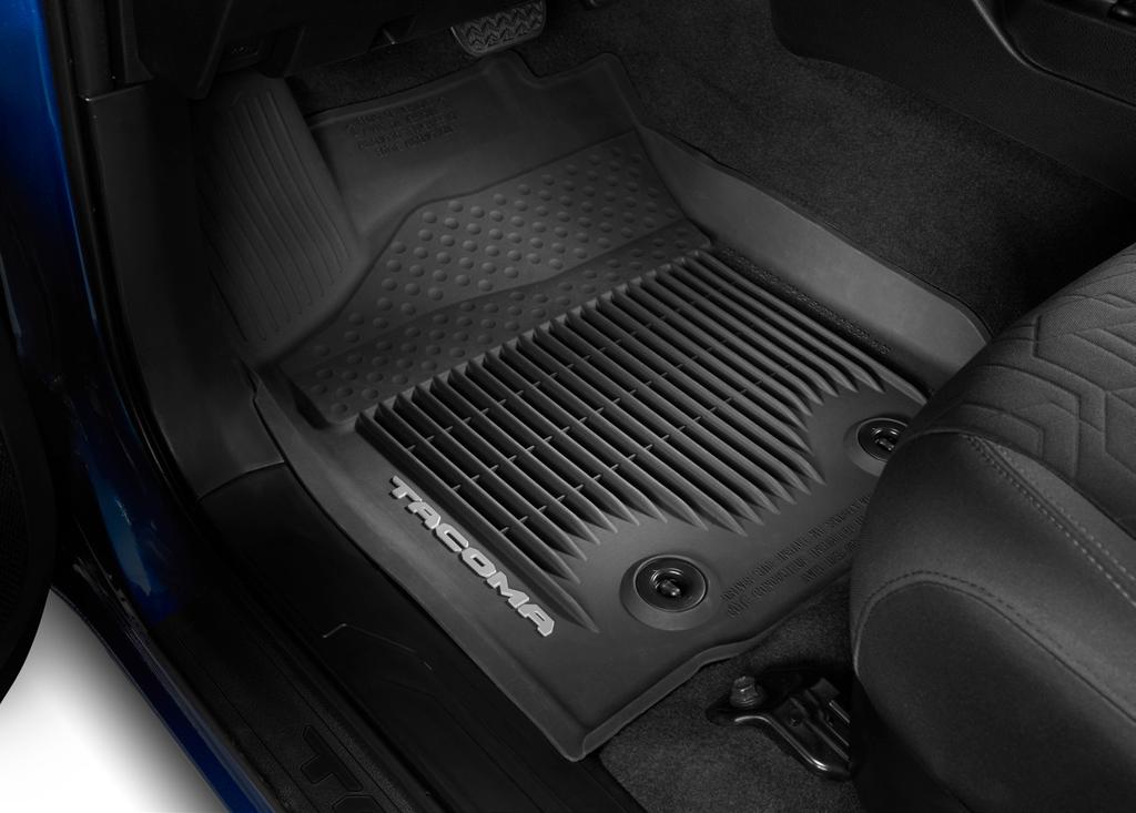 INTERIOR 2 /9 All-Weather Floor Liners Your Tacoma was built to enjoy the outdoors. Unfortunately, sometimes slush and mud are part of that journey.