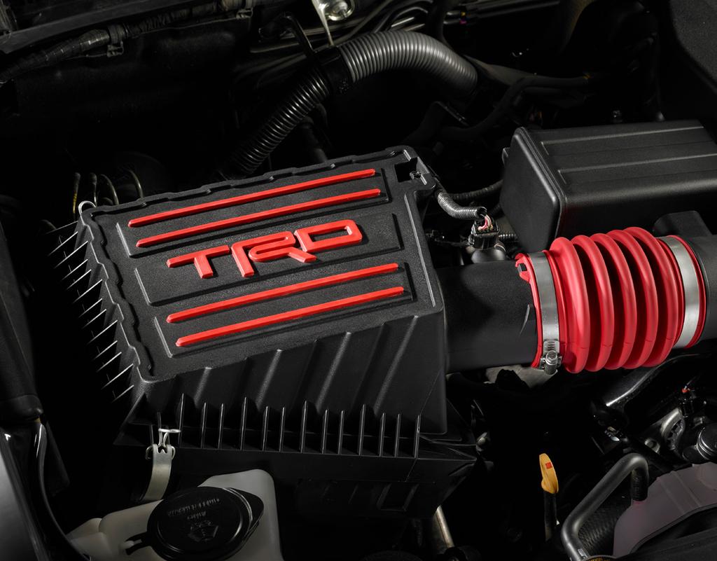 3 /10 TRD Performance Air Intake Feed your engine some cooler air and quantifiably increase its performance with the TRD performance air intake.