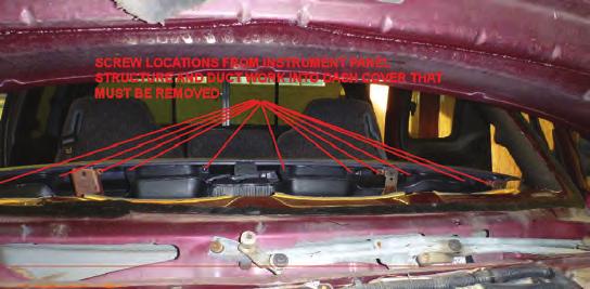 The photo below will show you why; there are screws that must be removed that are under the dash cover. 21.