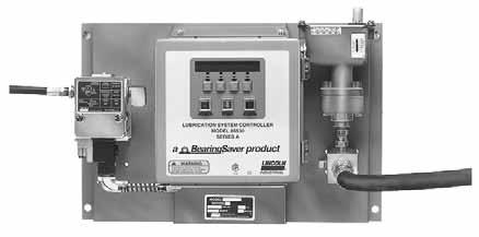 System Controls 85530 Lubrication System Controller Controls lubrication frequency and monitors supply line pressure. The LCD displays operating status.