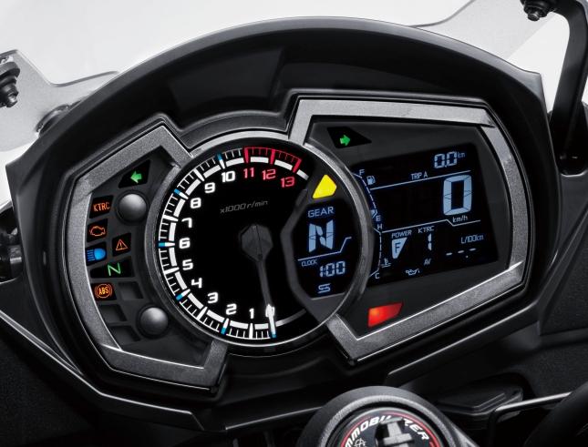 Stylish Multi-Function Instrumentation All-new instrument panel layout features a large analogue tachometer flanked by warning lamps on one side, and a gear position indicator and multi-function LCD