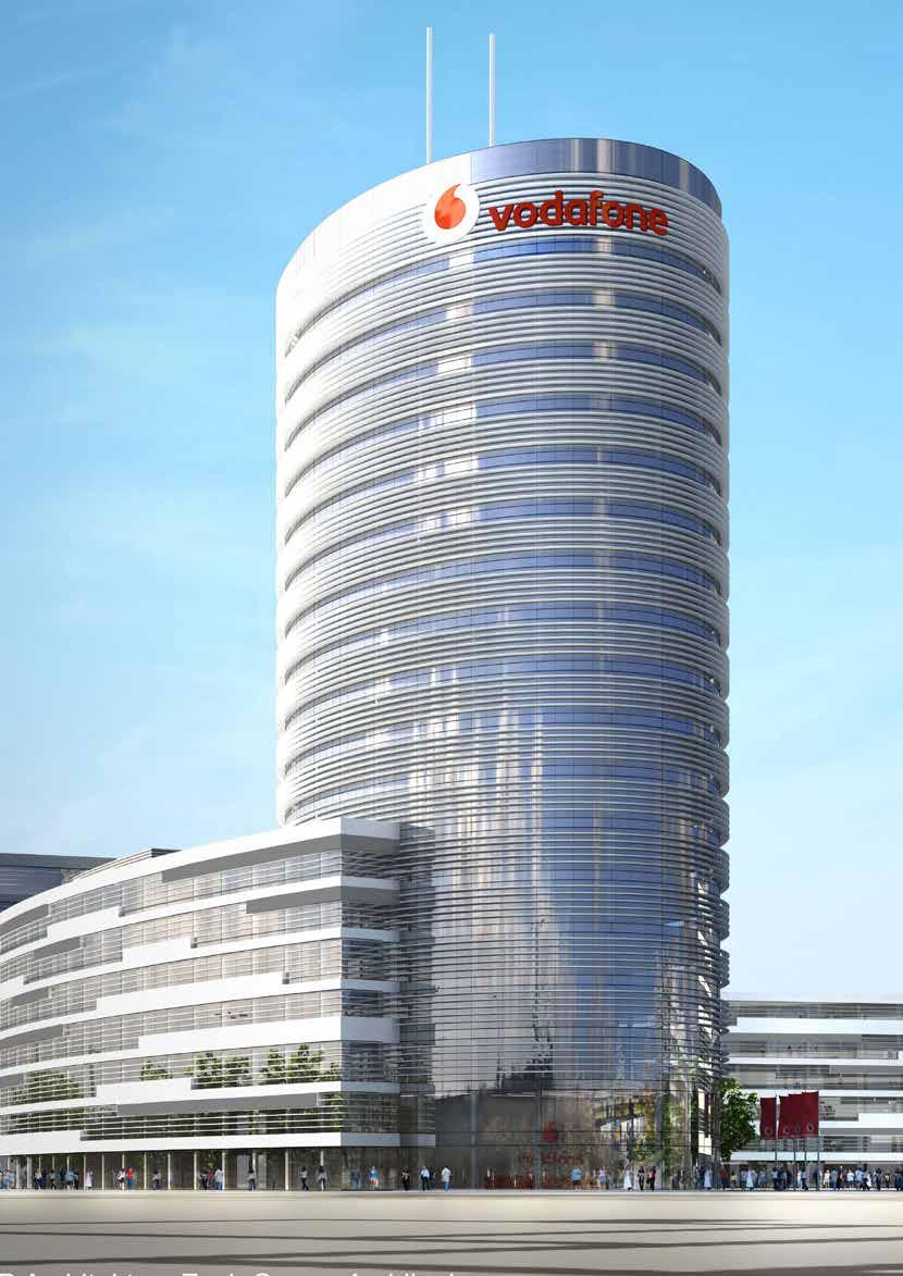Vodafone Campus Responsibility handed to KIRSCH for what was at times the largest office building project in Europe The Vodafone Campus in Düsseldorf headquarters of Vodafone Deutschland and one of