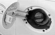 The fuel filler door release button is located inside of