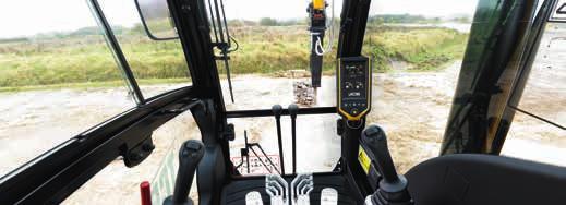 The JS130 s joystick-mounted power boost button gives extra hydraulic power fast. 2 Visibly better 1 A 70/30 front screen split gives JCB JS130s excellent front visibility.