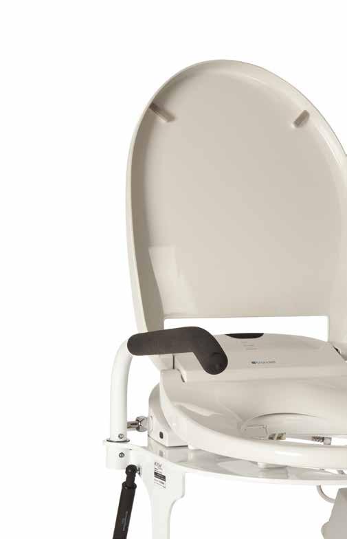 SMALL FREE-STANDING FOOTPRINT At only 21.5 wide, LiftSeat has the smallest footprint of any product on the market, and is designed to fit the width of tight bathroom spaces and the full range of U.S. toilet sizes.
