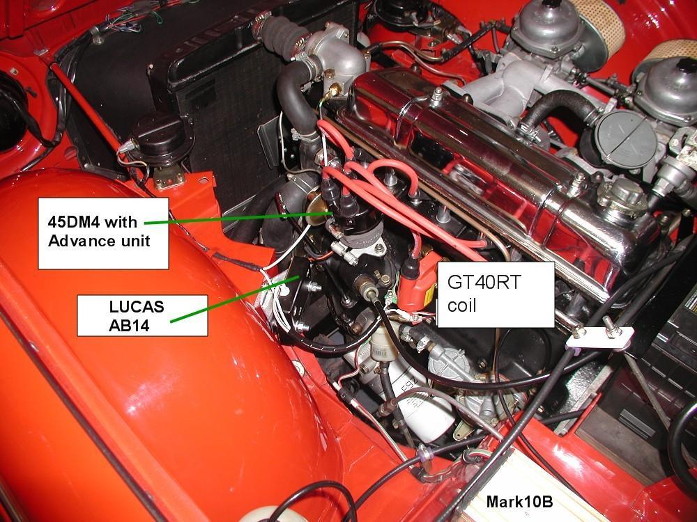 Lucas produced the 45DM4 reluctor distributor to accompany the AB14 amplifier as a replacement for the troublesome Opus style systems, for cars such as the MG midget, Triumph Spitfire and TR7.