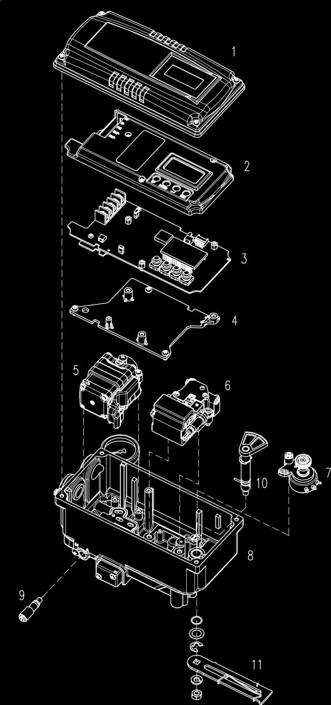 2.7.2 YT-3303 Fig. 2-2: YT-3303 exploded view 1. Base Cover 7. Potentiometer 2. PCB Cover 8. Base body Pilot Block 3.