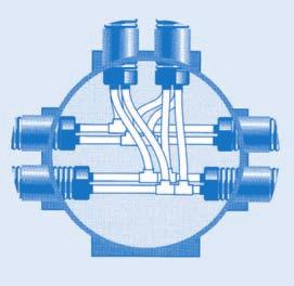 The chamber has a watertight structure and is suitable for all pipe dimensions (casing pipe size 140-200 mm).