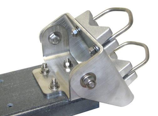 Locate two V-Saddle blocks, two stainless