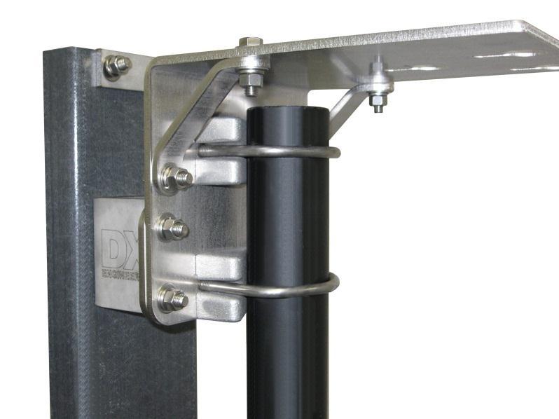 You want approximately 1 inch clearance from the top of your mounting pipe to the bottom side
