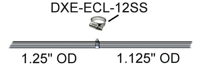 11. Locate the Insulator, one DXE-ECL-20SS Stainless Steel Element Clamp, one DXE-ECL- 16SS Stainless Steel Element Clamp and the 1.5" OD x 72 long element that has slits at both ends.