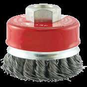 KNOT BANDED CUP BRUSHES JET knot banded wire cup brushes are similar to a regular knot style cup brush however, have the added feature of a band or knock-off ring.
