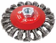 014 6,000 1 KNOT TWISTED CONICAL (BEVEL) BRUSHES High speed knotted conical brushes are ideal for heavy clean-up of weld spatter, slag, rust paint and scale in hard-to-reach areas