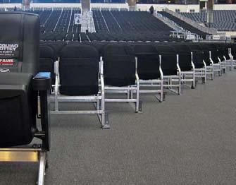 MORE LEG ROOM SINGLE LEG DESIGN Indoor and Outdoor Usage In outdoor venues the automatic tip up seat prevents water from