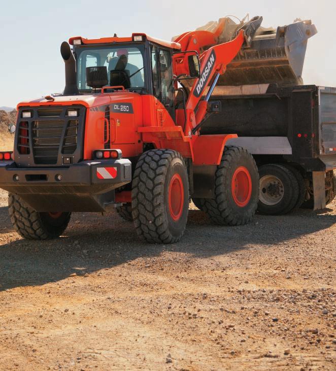 DOOSAN DELIVERS Productivity Return to Dig Sensors on the lift arm and bucket linkage allow you to change your return to dig setting from inside the cab.