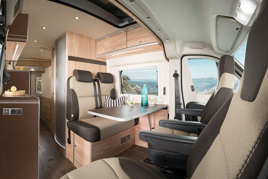 The very generous seating area in all HYMERCAR models leaves you with plenty of