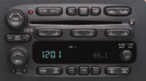 12 Getting to Know Your TrailBlazer AM/FM Stereo with Six-Disc CD Load one CD into the six-disc CD player 1. Turn the ignition on; then press and release the LOAD side of the LOAD CD button. 2.