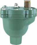 AIR VENTS AIR SEPARATORS 8 MXV MAXIVENT. Automatic large capacity deaerator provided with manual air vent valve. Cast iron body and cover with epoxy finish. Max. operating pressure : 12 bar. Max. operating temperature : 115 C.