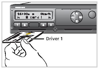 Driver Card Log-in Procedure 1) Switch on the vehicle's ignition (pre-release 1.