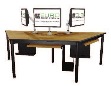 with optional CPU holders, keyboard trays and ellipta monitor holders TRAPEzOID COMPUTER TAblES TRAPEzOID COMPUTER TAblES: constructed with 2 (16