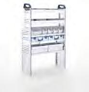 shelf with 4 S-BOXXes and 1 shelf with 2 M-BOXXes with lids and handles and 1 S-BOXX 1 shelf with 2 T-BOXXes on guide rails 2 drawers with mats and dividers 1