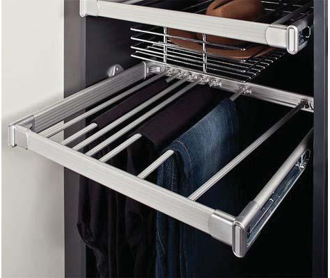 Wardrobe fittings and accessories Cabinet fittings and accessories Frame system Supplied as complete unit: 7 Basket: Steel,