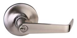 Architectural Hardware Cylindrical lever handle set Features Supplied with Version Finish Entrance Satin nickel 489.10.287 WC Satin nickel 489.10.288 Passage Satin nickel 489.10.289 Version Finish Entrance Antique brass 489.