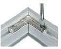 Installation 4 Cut aluminium frame profiles to a 45 mitre.