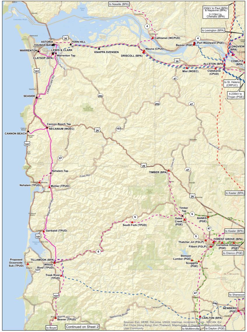 PAGE 2 North Oregon Coast System Overview - Clatsop Study Covers: Transmission