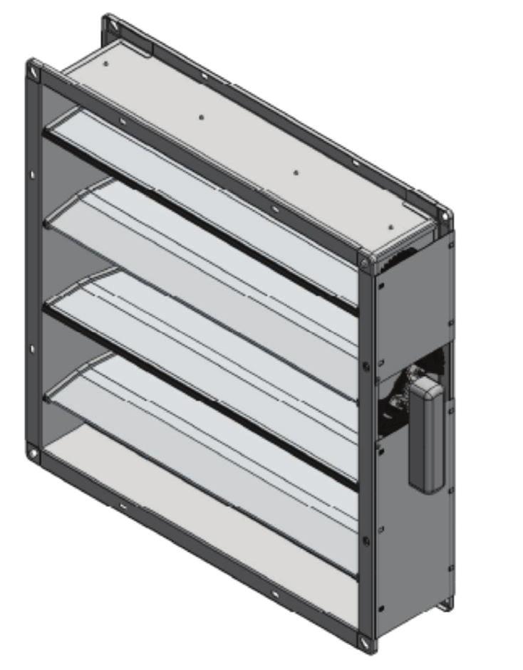 Ventilation flap JK-190-dB Modernisation Description Smoke and heat exhaust ventilation (SHEV) device allowing a surface-mounted closure of the permanent lift shaft opening in existing buildings.