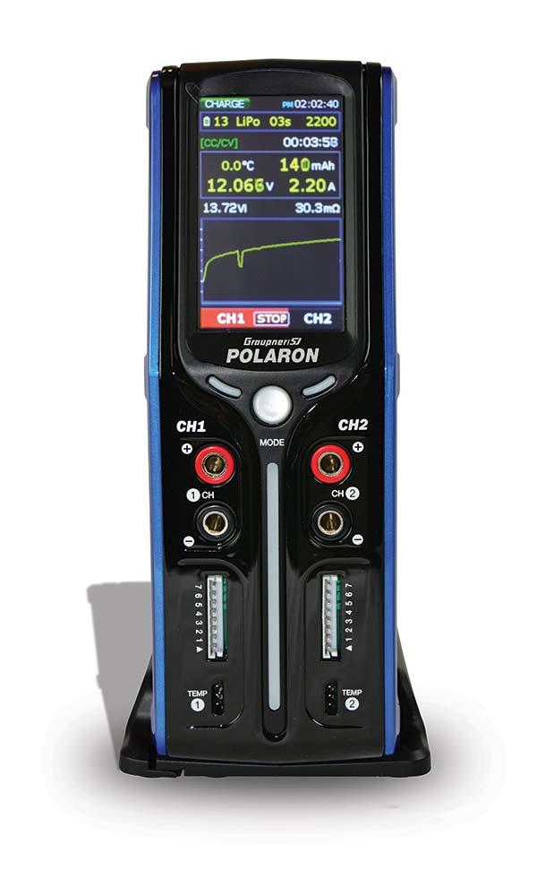 Page 3 The Graupner Polaron is a two-port charger with each port supporting 400 watts.