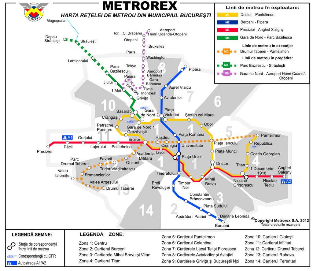 Urban Transport XIX 127 Figure 1: The map of the Bucharest metro in 2013. The rolling stock in Romania consists of hundreds of trams and several special wagons used for line maintenance.
