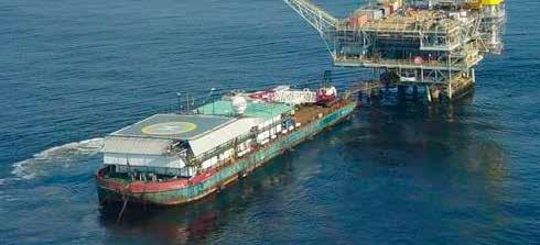 JASCON 1 OFFSHORE Cargo barge Deadweight tonnage GRT NRT deck equipment Achor rack Winch Stanchions H-beam Towing brackets 91.50 m 24.40 m 5.